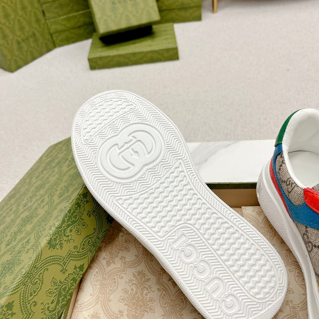 GG TRAINER LIGHT BROWN AND CANDY CALFSKIN