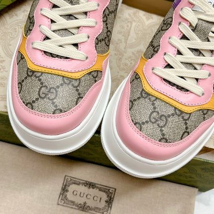 GG TRAINER LIGHT BROWN AND PINK CALFSKIN