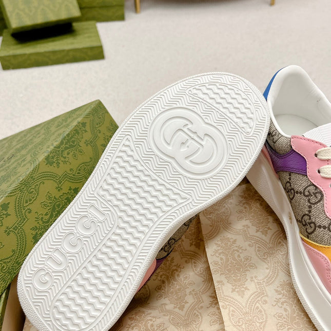 GG TRAINER LIGHT BROWN AND PINK CALFSKIN