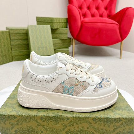 GG TRAINER WHITE AND CREAM CALFSKIN