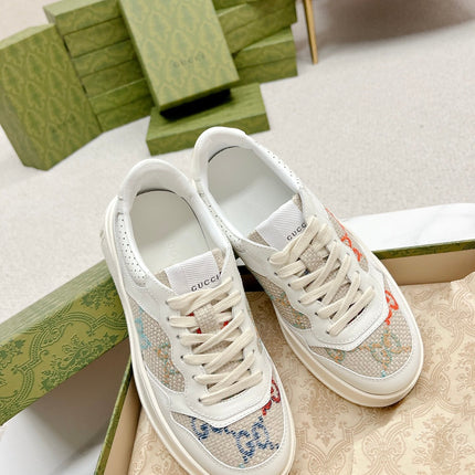 GG TRAINER WHITE AND CREAM CALFSKIN