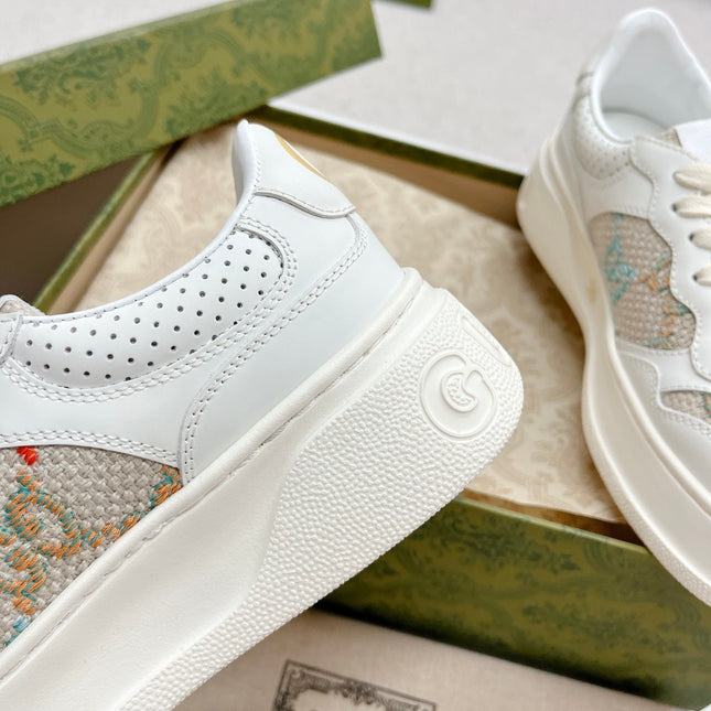 GG TRAINER WHITE AND CREAM CALFSKIN