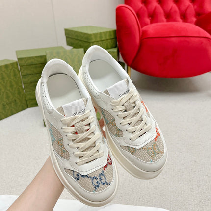 GG TRAINER WHITE AND CREAM CALFSKIN