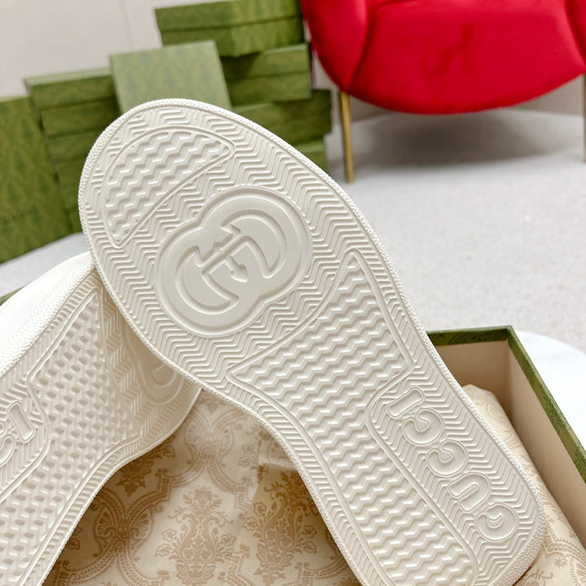 GG TRAINER WHITE AND CREAM CALFSKIN