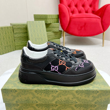 GG TRAINER BLACK CALFSKIN WITH PATTERN