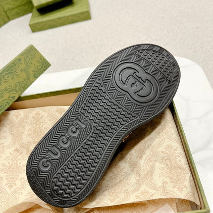 GG TRAINER BLACK CALFSKIN WITH PATTERN
