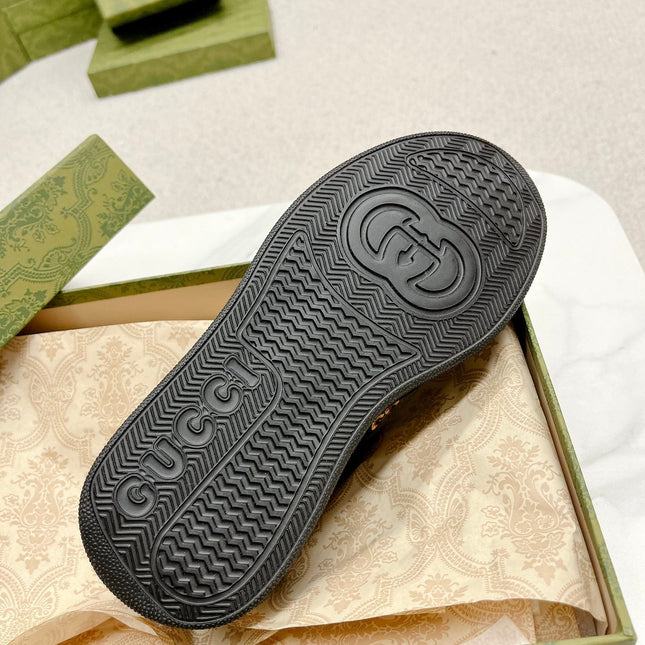 GG TRAINER BLACK CALFSKIN WITH PATTERN