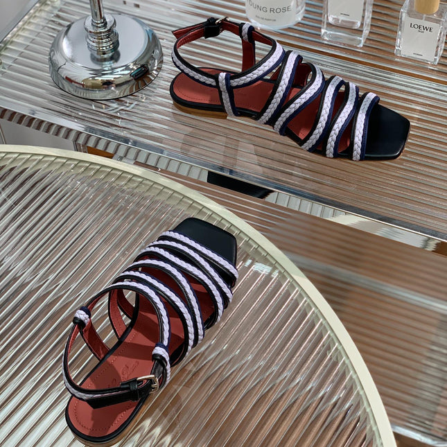 LP SPRIGHTLY CHARMS SANDAL WHITE AND BLACK CALFSKIN