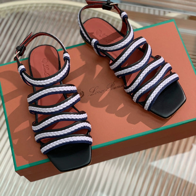 LP SPRIGHTLY CHARMS SANDAL WHITE AND BLACK CALFSKIN