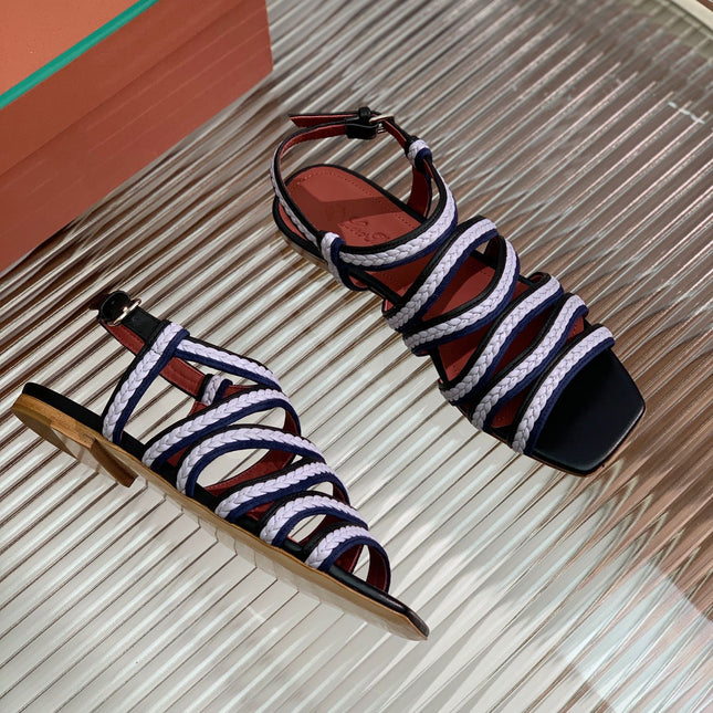 LP SPRIGHTLY CHARMS SANDAL WHITE AND BLACK CALFSKIN