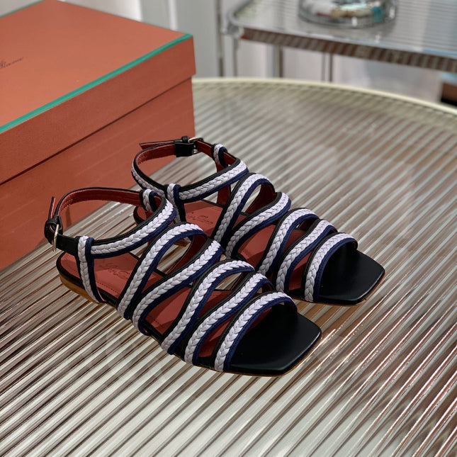 LP SPRIGHTLY CHARMS SANDAL WHITE AND BLACK CALFSKIN