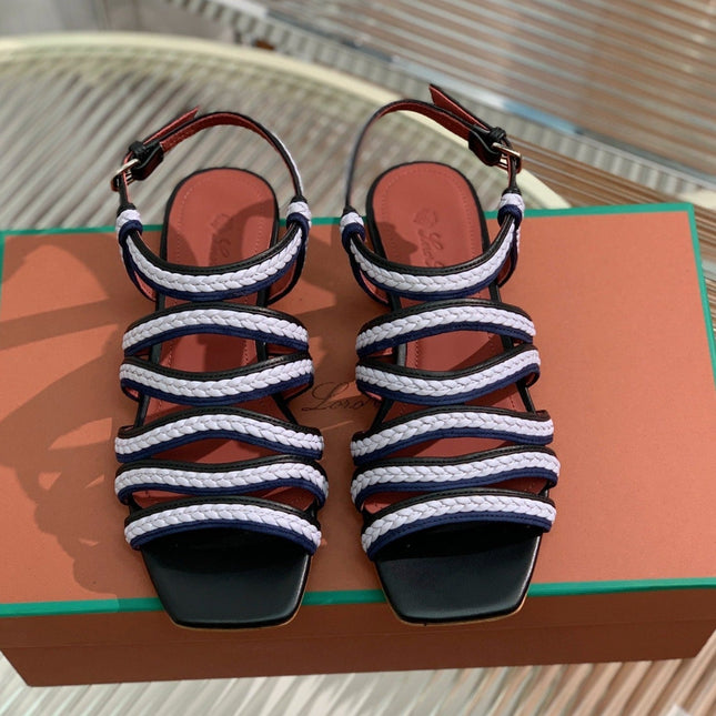 LP SPRIGHTLY CHARMS SANDAL WHITE AND BLACK CALFSKIN