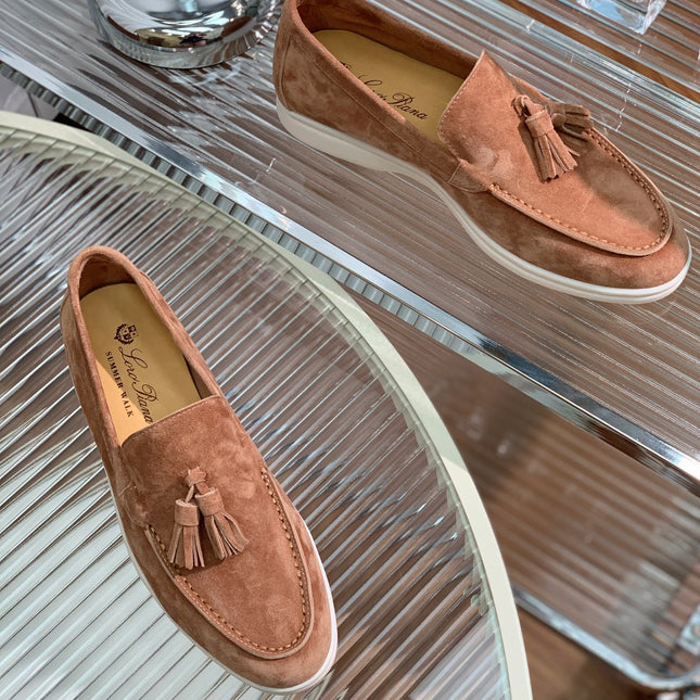 LP SUMMER WALK TASSELS LOAFERS CARAMEL SUEDE