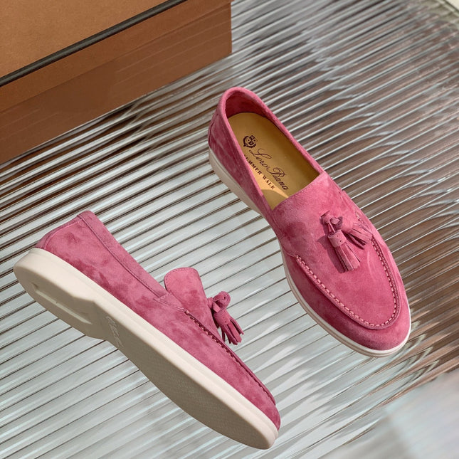 LP SUMMER WALK TASSELS LOAFERS BARBIE PINK SUEDE