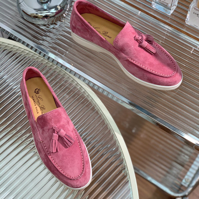 LP SUMMER WALK TASSELS LOAFERS BARBIE PINK SUEDE