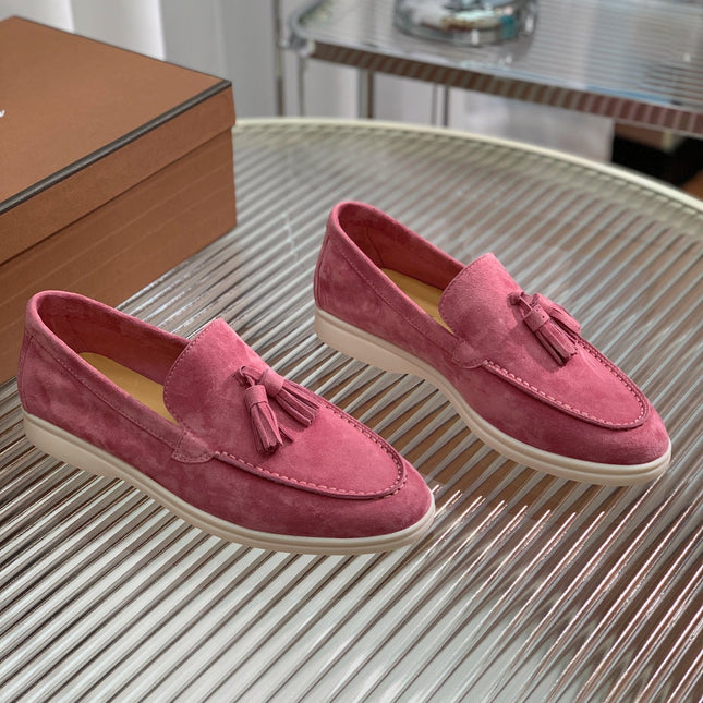 LP SUMMER WALK TASSELS LOAFERS BARBIE PINK SUEDE