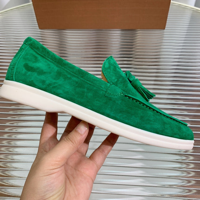 LP SUMMER WALK TASSELS LOAFERS DARK GREEN SUEDE