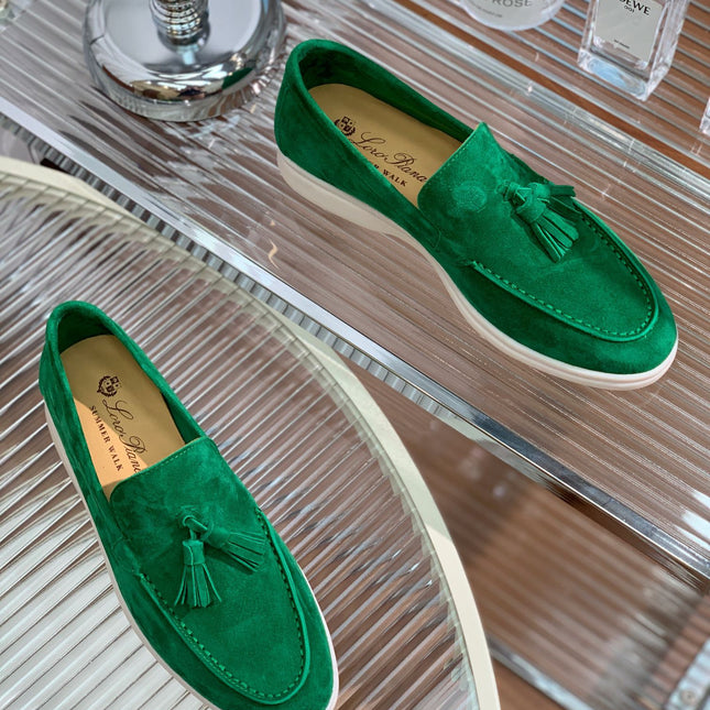 LP SUMMER WALK TASSELS LOAFERS DARK GREEN SUEDE