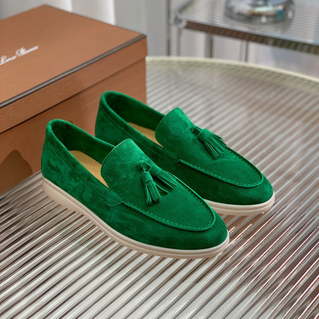 LP SUMMER WALK TASSELS LOAFERS DARK GREEN SUEDE