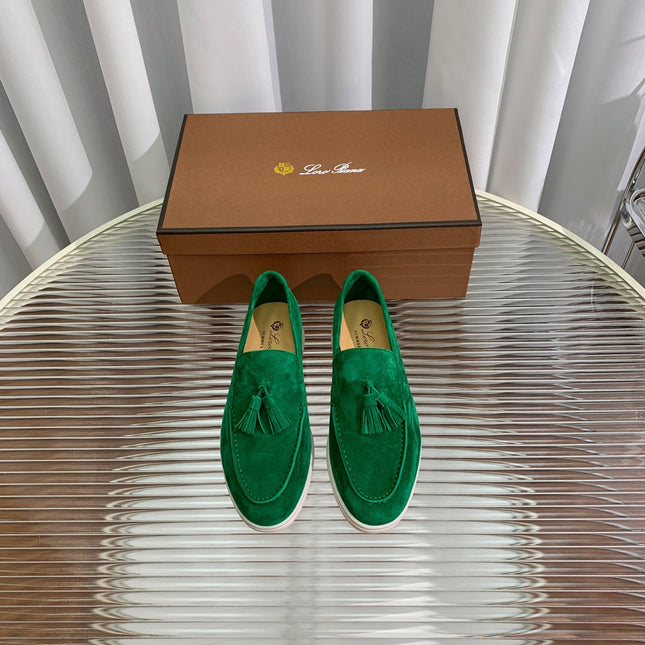 LP SUMMER WALK TASSELS LOAFERS DARK GREEN SUEDE
