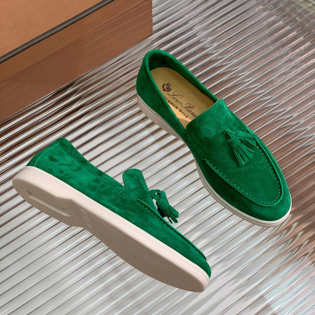 LP SUMMER WALK TASSELS LOAFERS DARK GREEN SUEDE