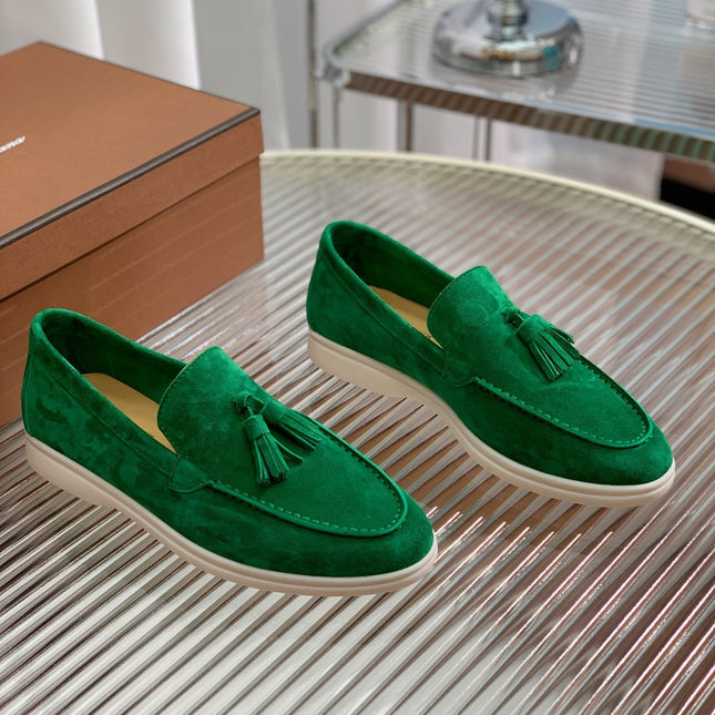LP SUMMER WALK TASSELS LOAFERS DARK GREEN SUEDE