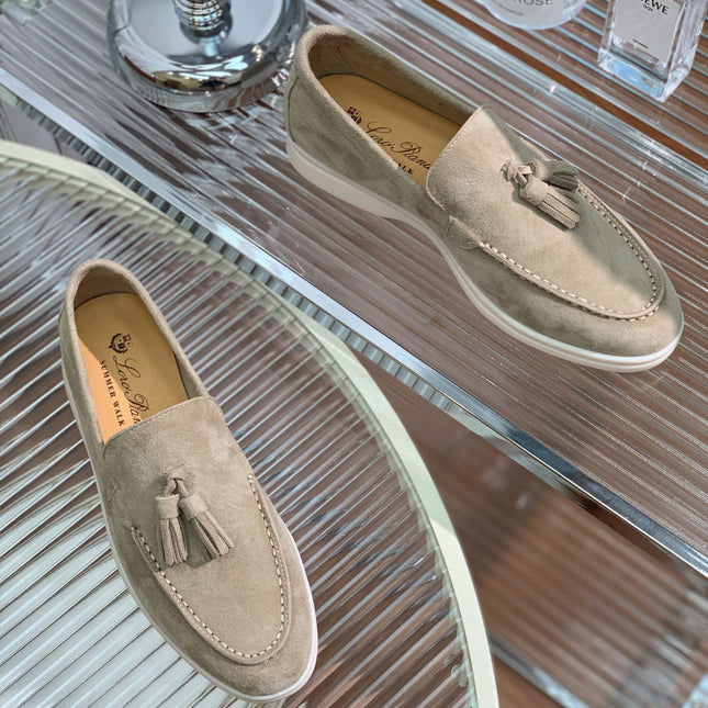 LP SUMMER WALK TASSELS LOAFERS KHAKI SUEDE