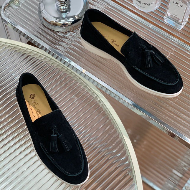 LP SUMMER WALK TASSELS LOAFERS BLACK SUEDE