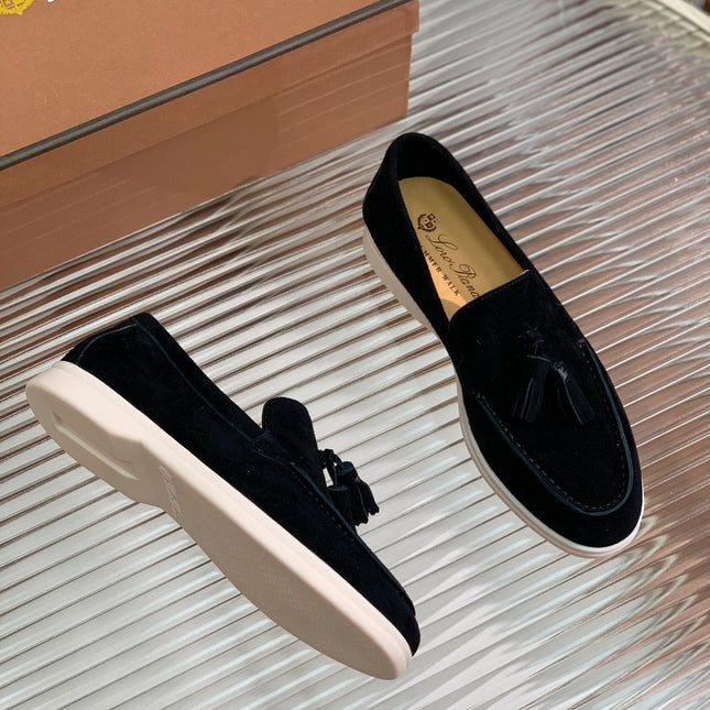 LP SUMMER WALK TASSELS LOAFERS BLACK SUEDE