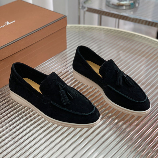 LP SUMMER WALK TASSELS LOAFERS BLACK SUEDE