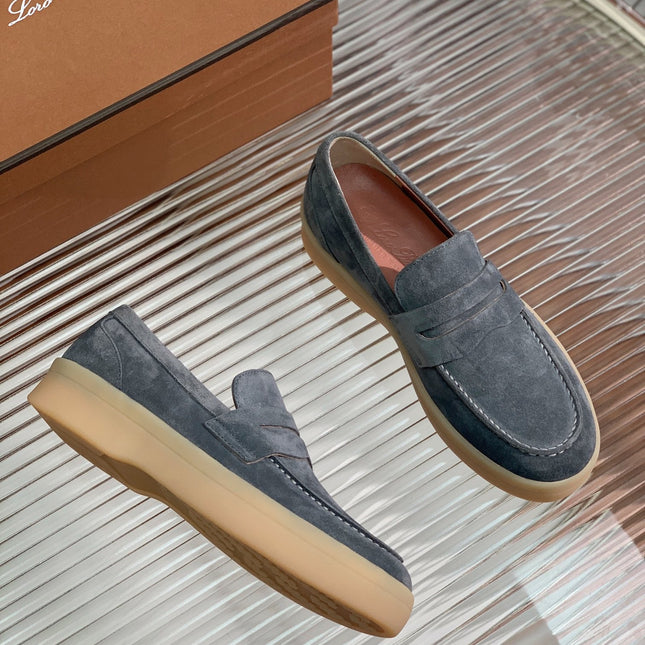 LP RETRO SUMMER WALK LOAFERS GRAY BLACK SUEDE