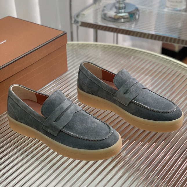 LP RETRO SUMMER WALK LOAFERS GRAY BLACK SUEDE