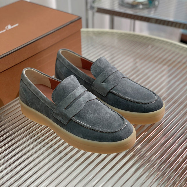 LP RETRO SUMMER WALK LOAFERS GRAY BLACK SUEDE