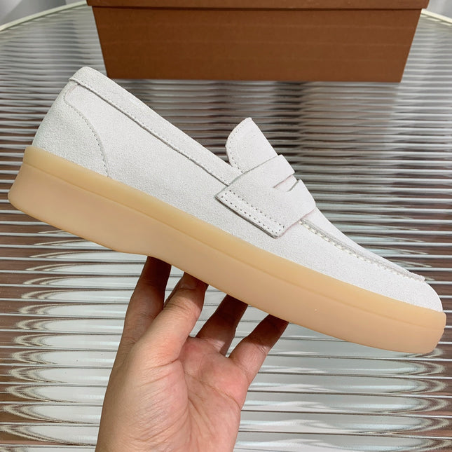 LP RETRO SUMMER  WALK LOAFERS WHITE SUEDE