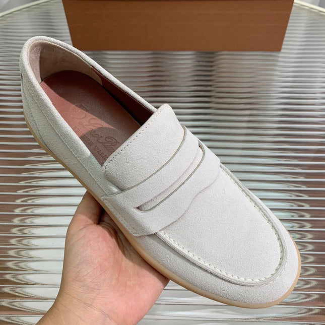 LP RETRO SUMMER  WALK LOAFERS WHITE SUEDE