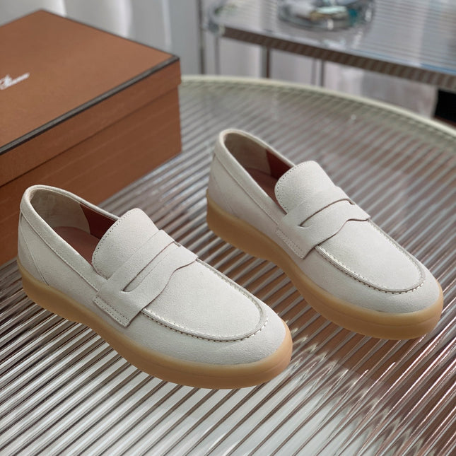 LP RETRO SUMMER  WALK LOAFERS WHITE SUEDE