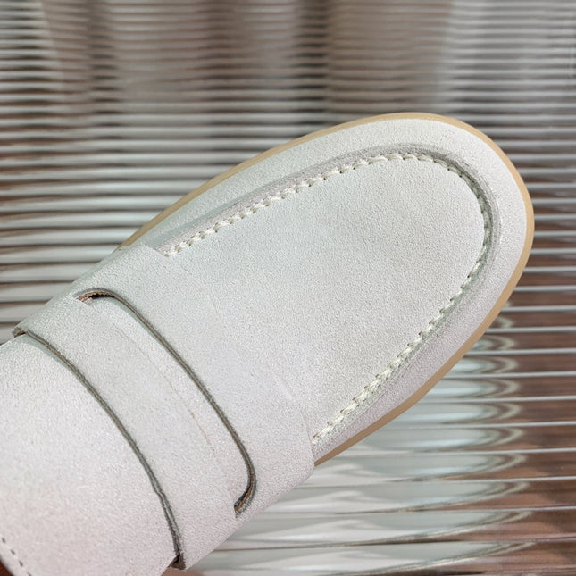 LP RETRO SUMMER  WALK LOAFERS WHITE SUEDE