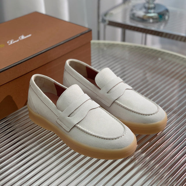 LP RETRO SUMMER  WALK LOAFERS WHITE SUEDE
