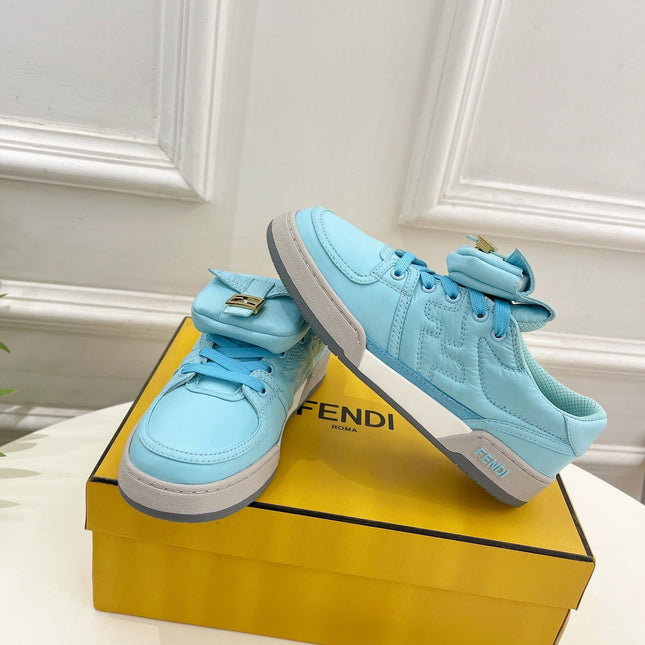FENDI TRAINER SNEAKER IN SKY BLUE LAMBSKIN