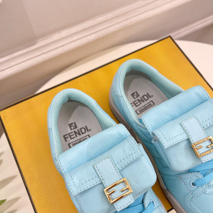 FENDI TRAINER SNEAKER IN SKY BLUE LAMBSKIN