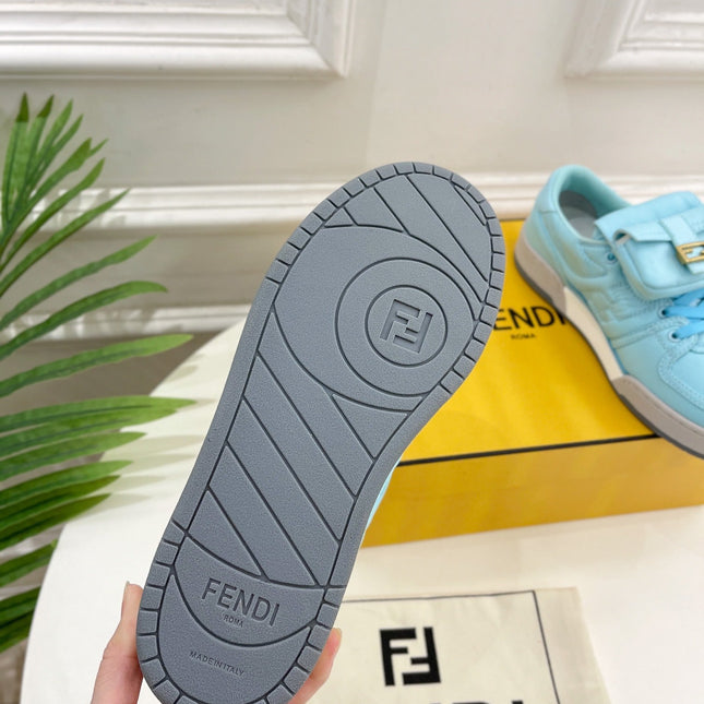 FENDI TRAINER SNEAKER IN SKY BLUE LAMBSKIN