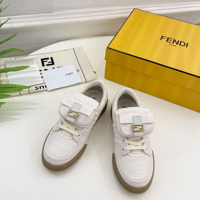 FENDI TRAINER SNEAKER IN WHITE LAMBSKIN