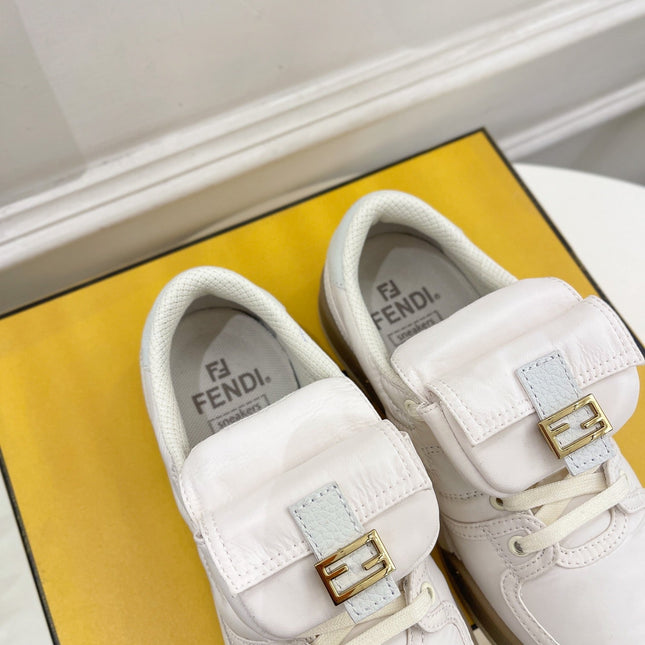 FENDI TRAINER SNEAKER IN WHITE LAMBSKIN