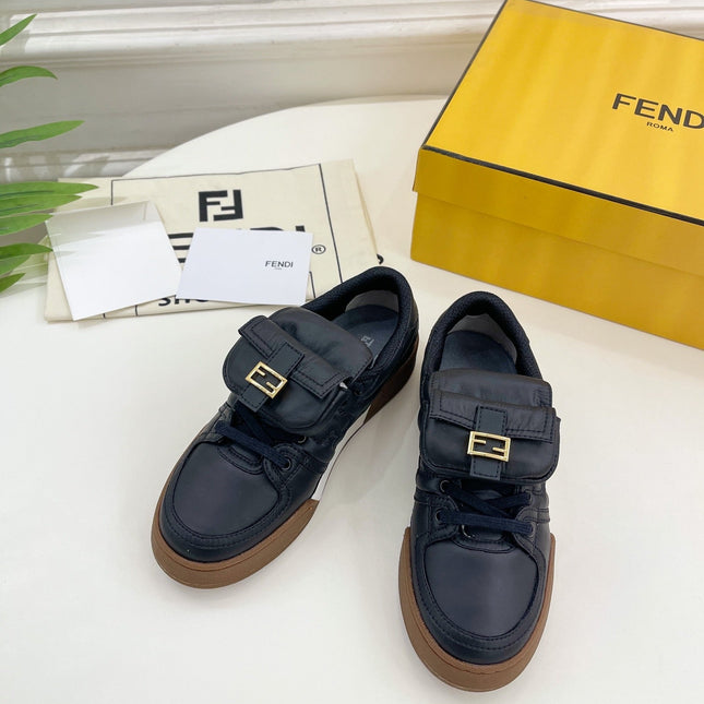 FENDI TRAINER SNEAKER IN BLACK LAMBSKIN