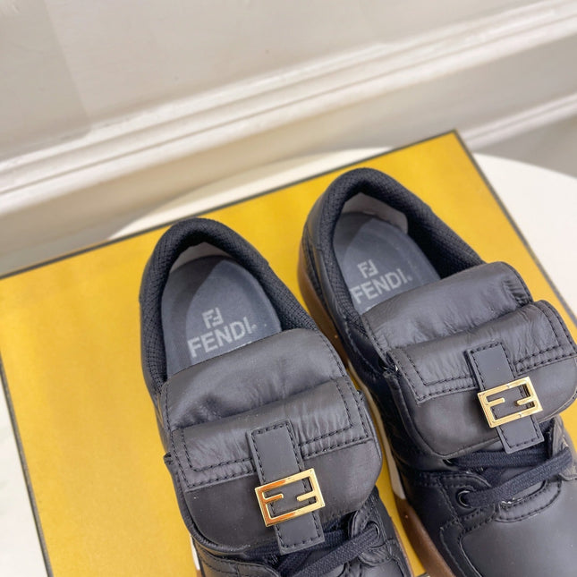 FENDI TRAINER SNEAKER IN BLACK LAMBSKIN