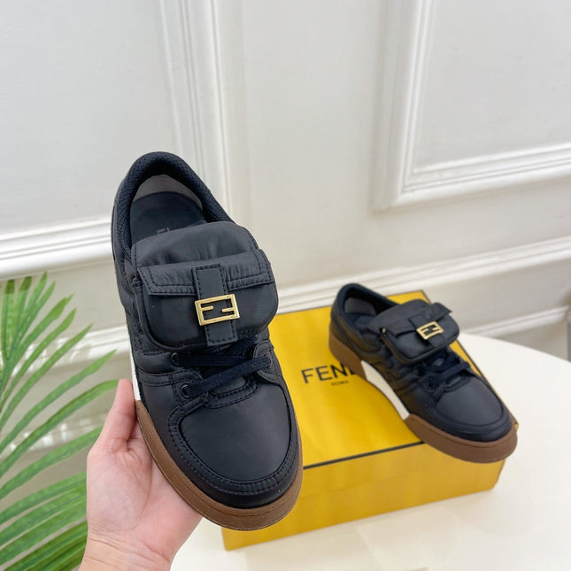FENDI TRAINER SNEAKER IN BLACK LAMBSKIN