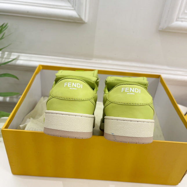 FENDI TRAINER SNEAKER IN YELLOWISH GREEN LAMBSKIN