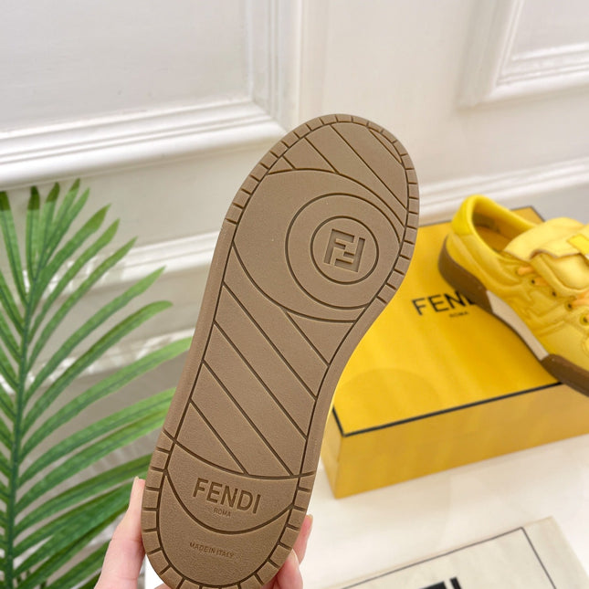 FENDI TRAINER SNEAKER IN CORN YELLOW LAMBSKIN