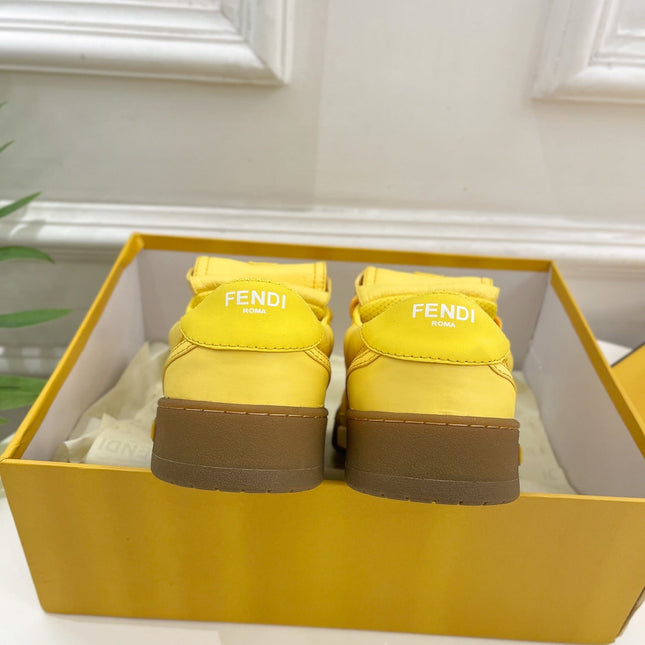 FENDI TRAINER SNEAKER IN CORN YELLOW LAMBSKIN