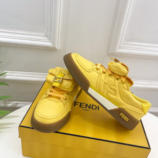 FENDI TRAINER SNEAKER IN CORN YELLOW LAMBSKIN
